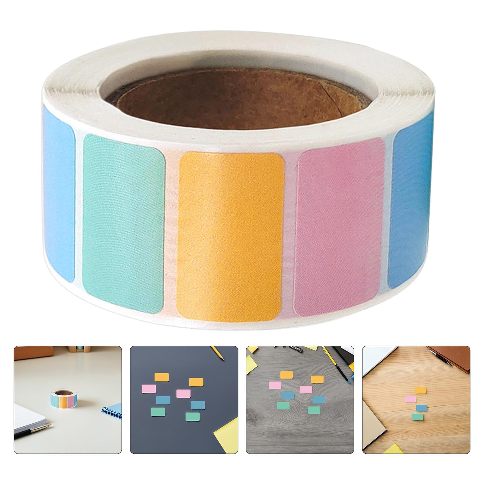 8 Pezzi Etichette Adesive Rettangolari Colorate Autoadesive 1"x0,6" per Ufficio Scuola e Casa, Etichette per Contenitori di Stoccaggio Rimovibili Codifica a Colori