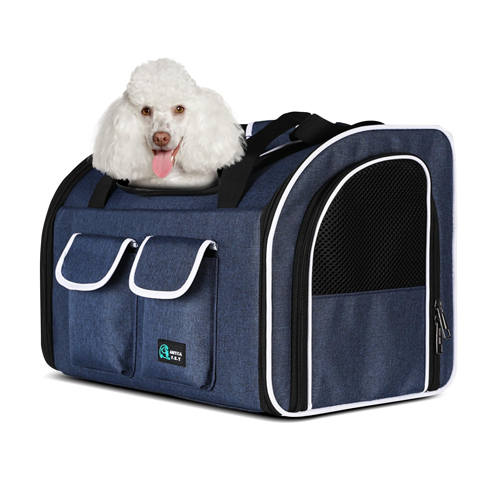 PETCUTE Mochila para Perros y Gatos,Mochila Transportín Gato,Mochila Plegable Transportin para Perro Gato,Transpirable Mochila Transportín Perro,Bolsa para Mascotas con Colchón Amovible,para Viajar