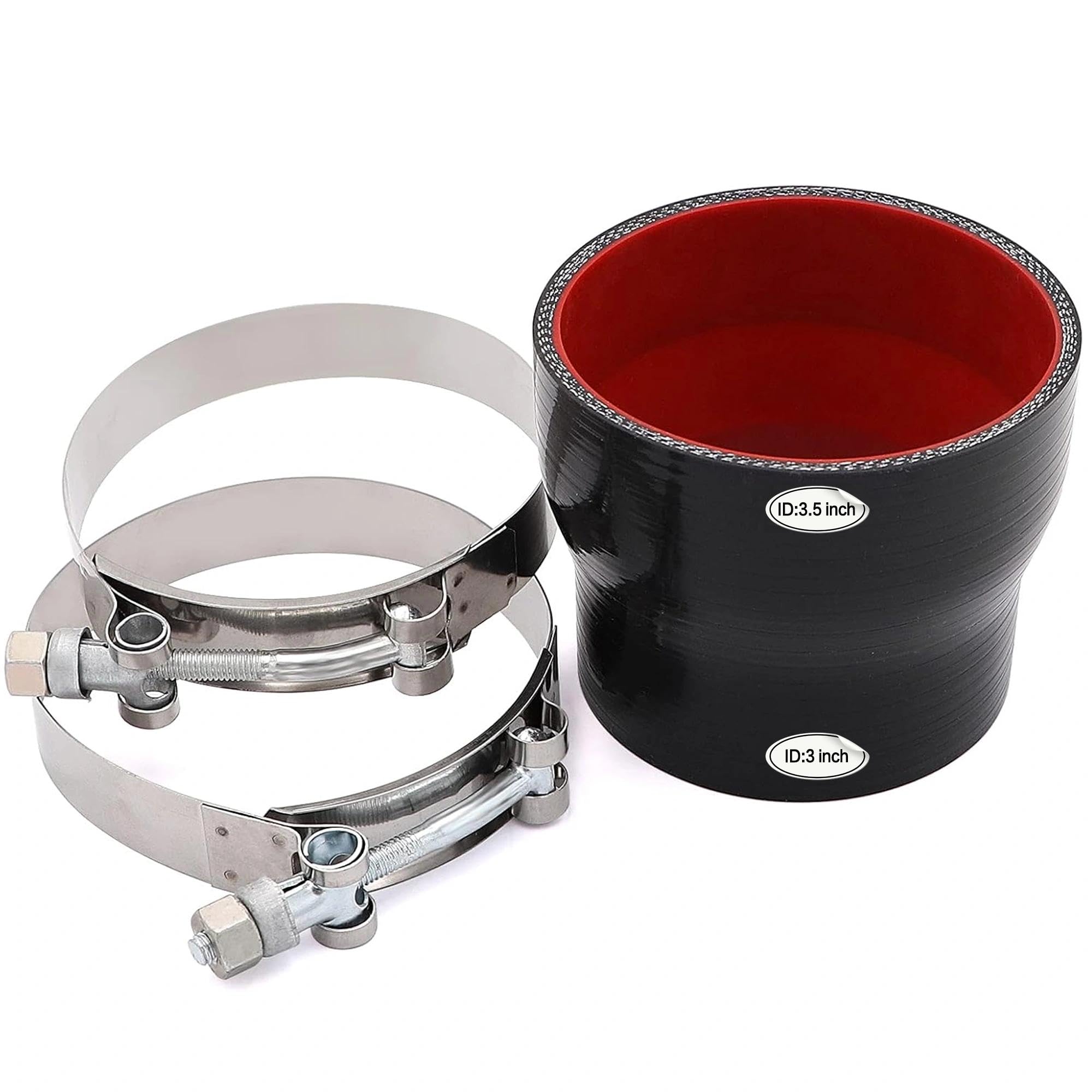ID 3inch to 3.5inch Straight Reducer Coupler Silicone Hose,4-Ply
