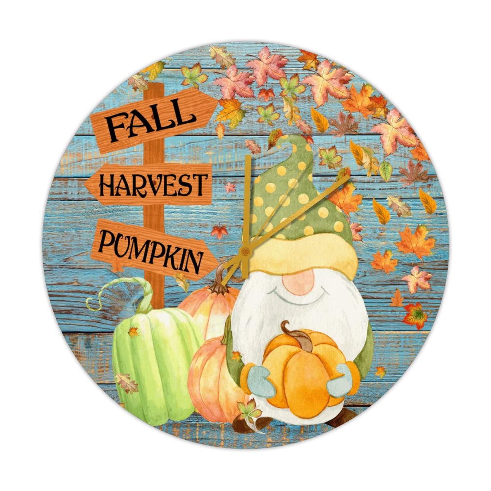 Horloge murale de qualité en bois avec mouvement quartz silencieux d'automne