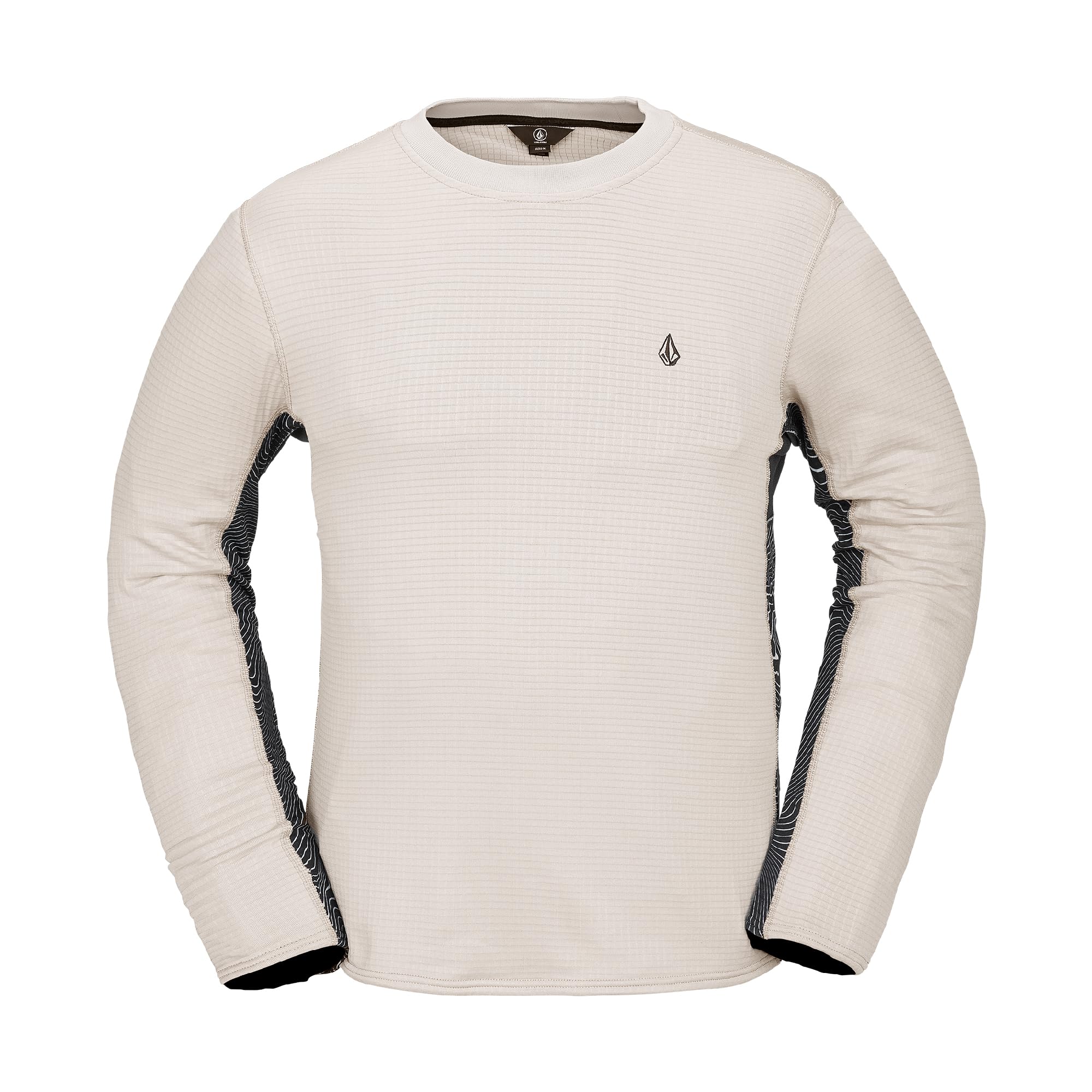 Volcom Men's Gridlock Crew Snowboard Winter Baselayer Sweatshirt, Stone S5, S