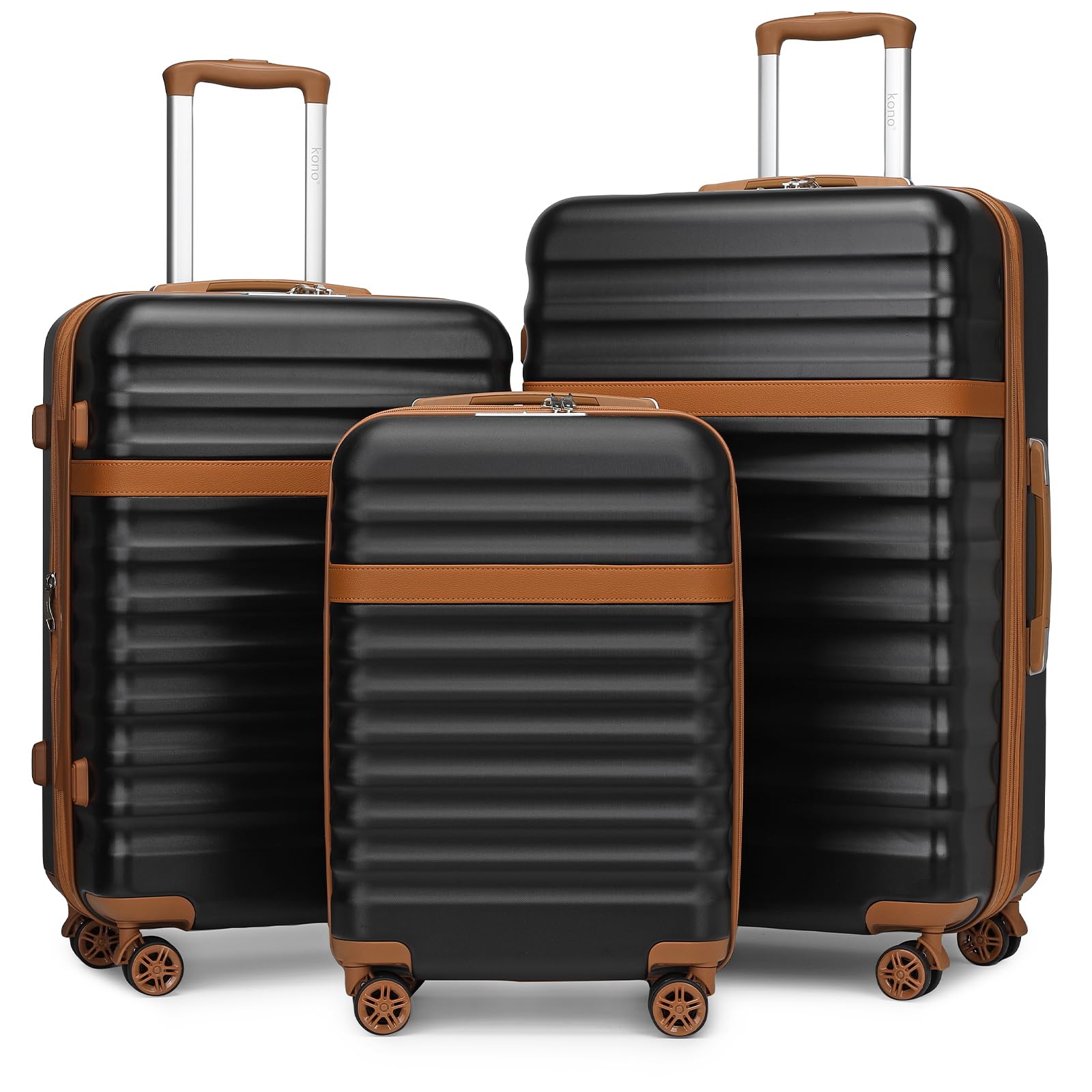 KONO Koffer Trolley Hartschalenkoffer aus ABS+PC leicht Reisekoffer mit 4 Rollen TSA Schloss
