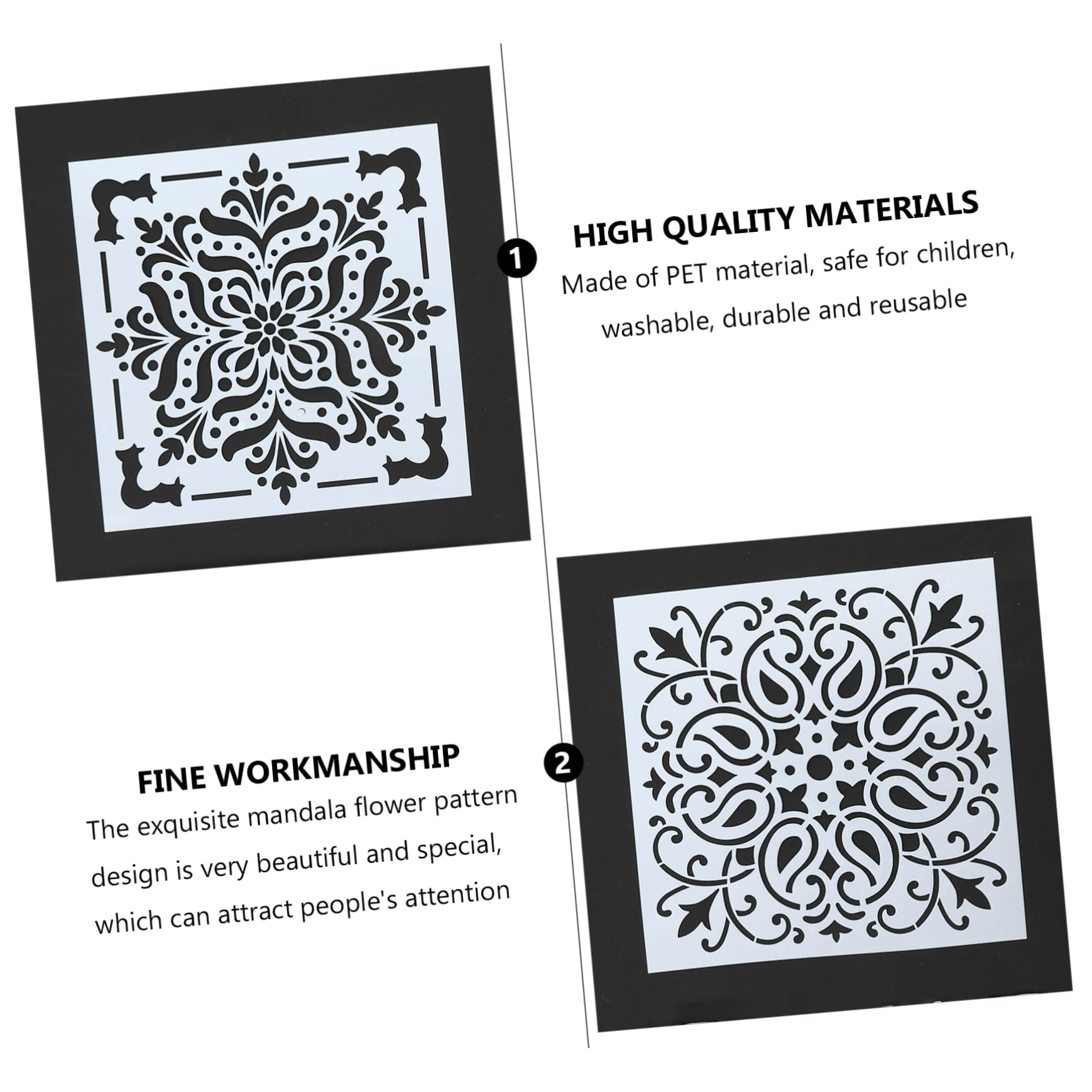 TEHAUX 48pezzi Stencil per Pittura Mandala Modelli Riutilizzabili per Creativi e Facili da Usare per Decorare Muri Pavimenti e Libri