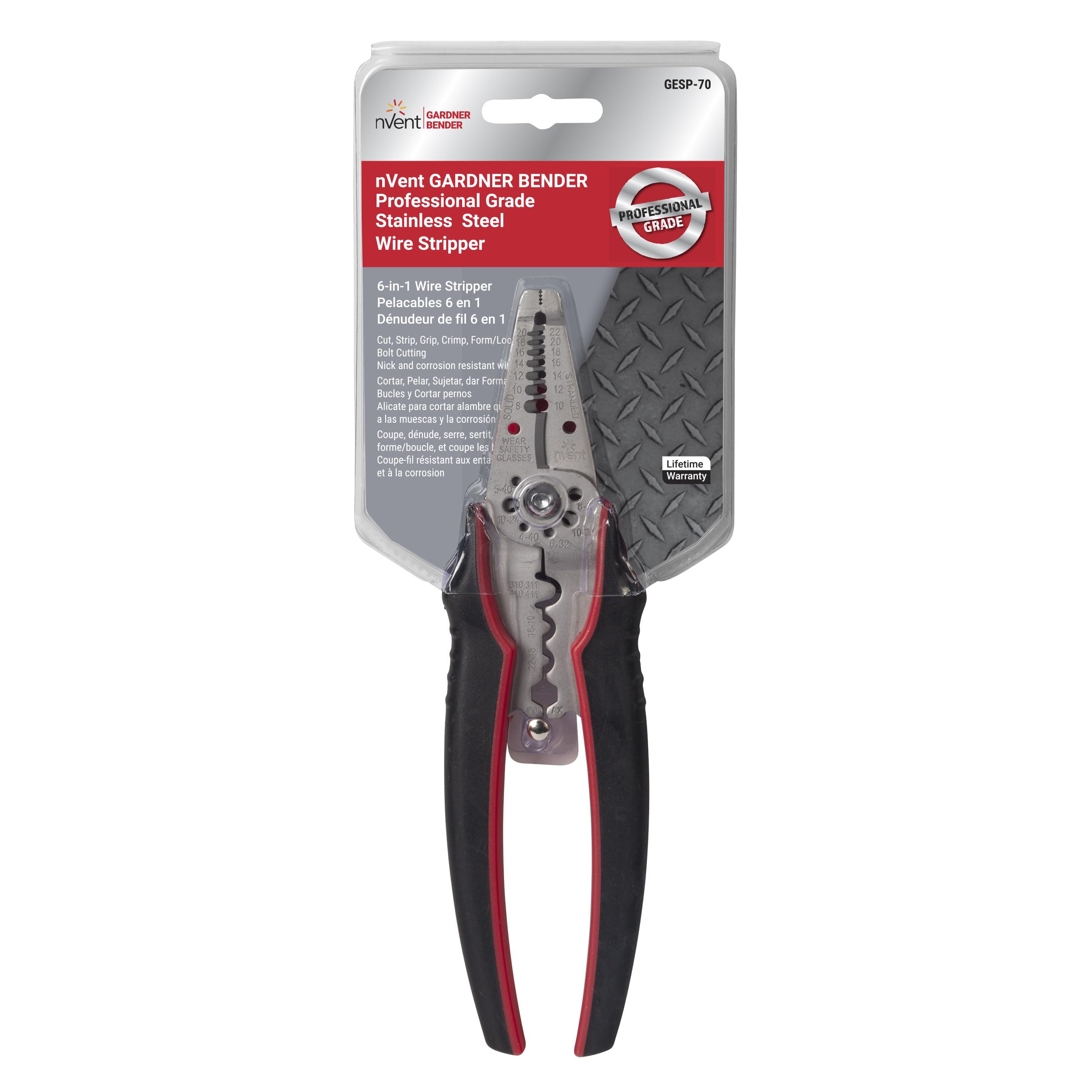 Gardner Bender GESP-70 Professional Grade ArmorEdge 3-in-1 Wire Stripper/Crimper/Cutter, Stainless Steel, 22-10 AWG , Black — Amazon image 3