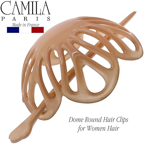 Miniatura 6 de Camila Paris CP16 - Soporte para moño francés para hacer moños, carcasa de tortuga, pinza para el cabello de cúpula redonda para mujer, accesorios