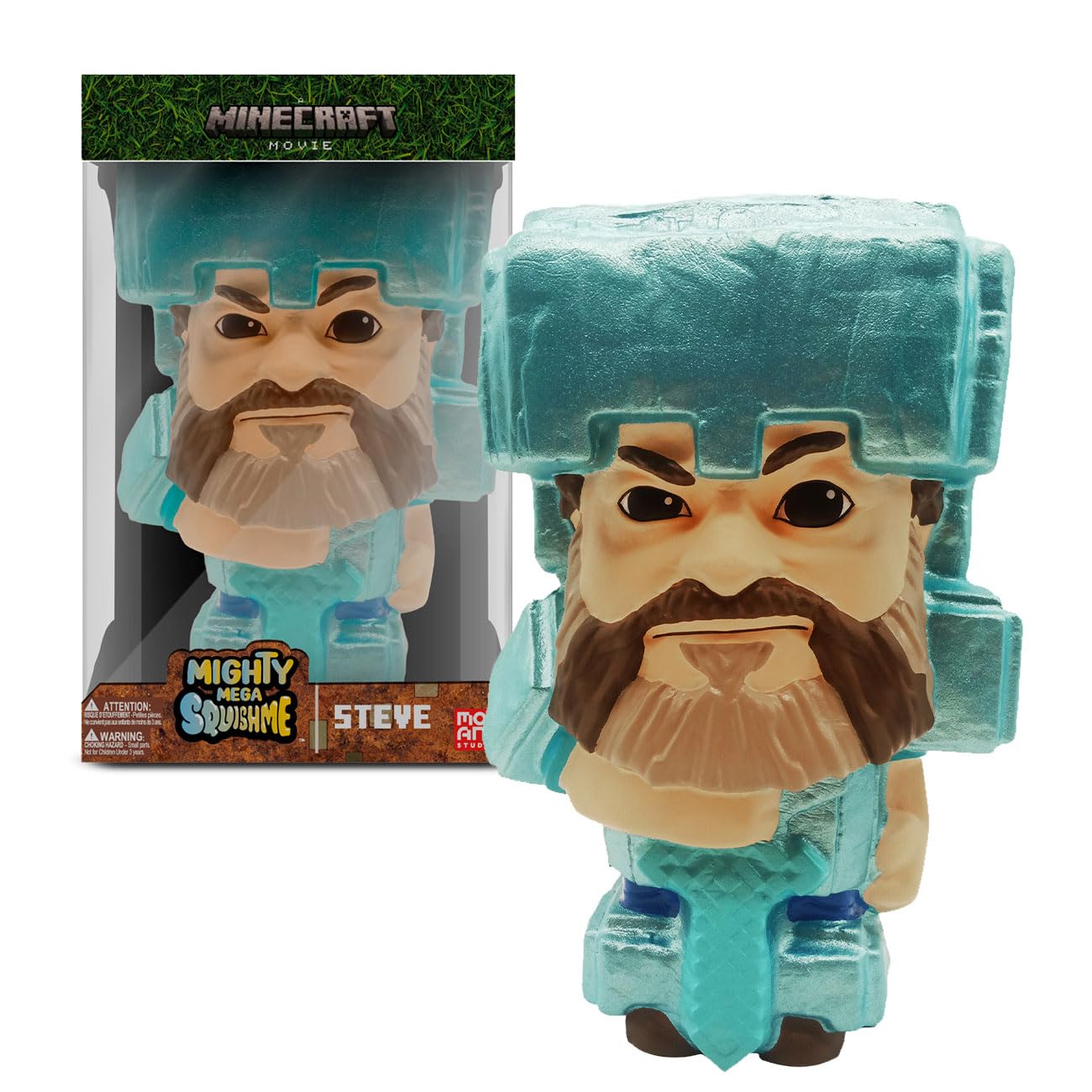Just Toys – Minecraft Movie Mighty Mega SquishMe, Steve Squishy | Officially Licensed Minecraft Movie collectible · 10" foam slow-rise squishy · Squeeze, collect & display Steve
