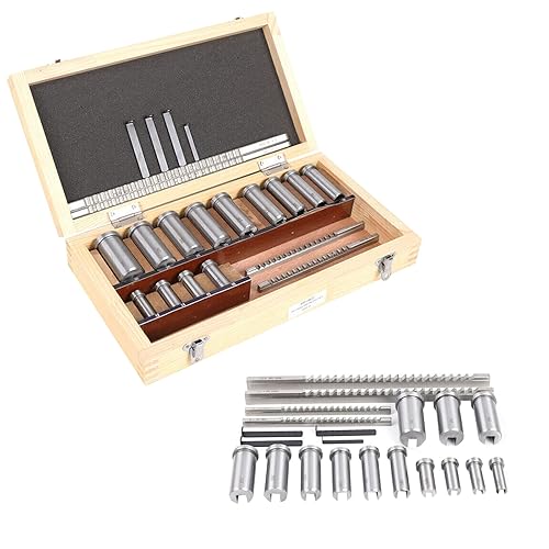 Juego de 22 llaves con 4 piezas de brocha, 13 bujes con cuello y 5 juntas, en caja ajustable, herramientas industriales de tamaño métrico para