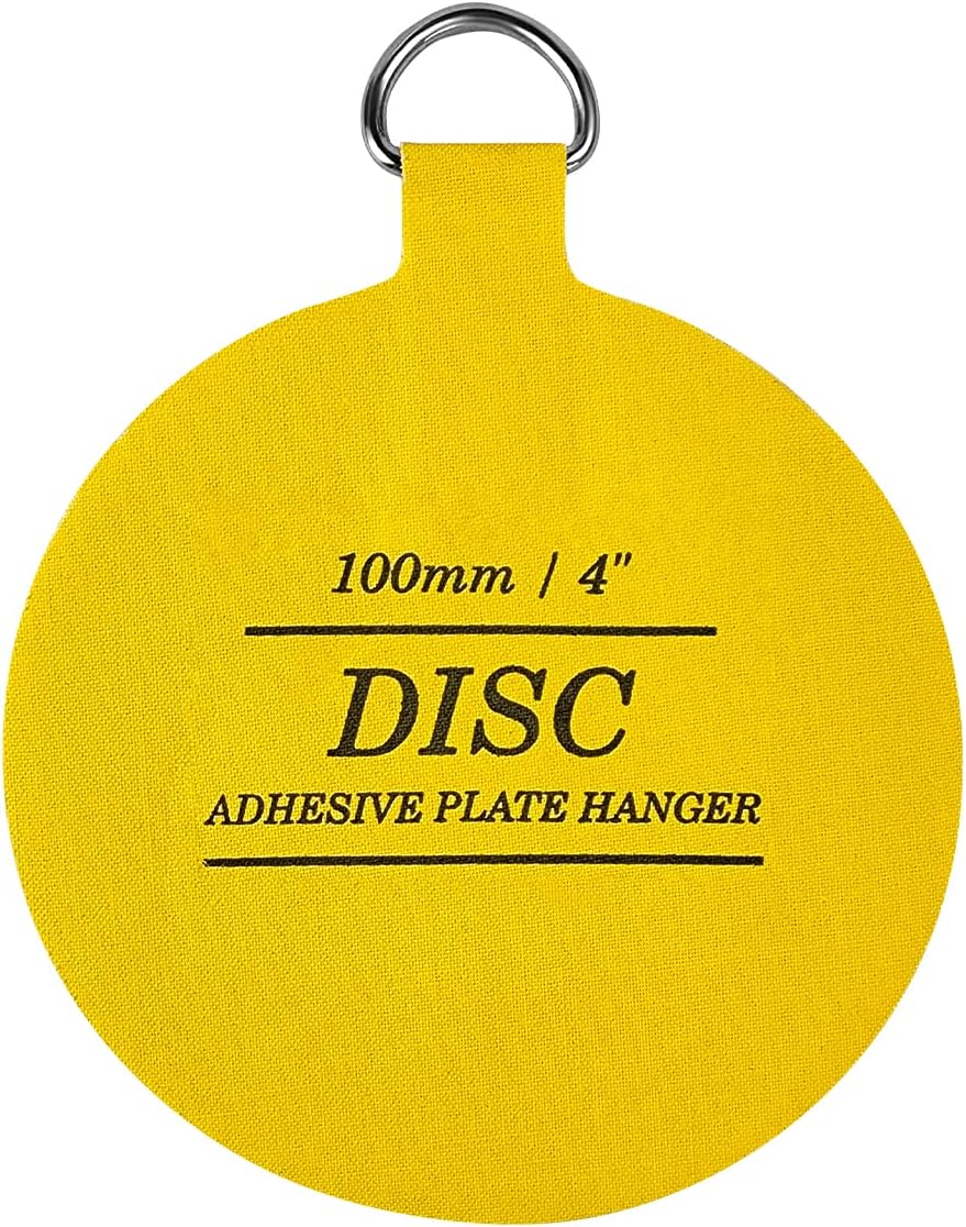 Disc Plate Hangers for Walls - Strong Invisible Holder Self Adhesive Stick On Hooks - 100mm / 4" Plate Hanging Disk