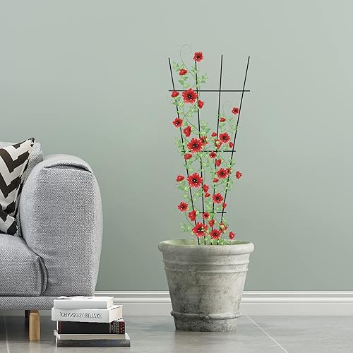 Miniatura 5 de Paquete de 4 enrejados de plantas de interior de 23 pulgadas para plantas en macetas que trepan, enrejado de metal al aire libre, plantas de