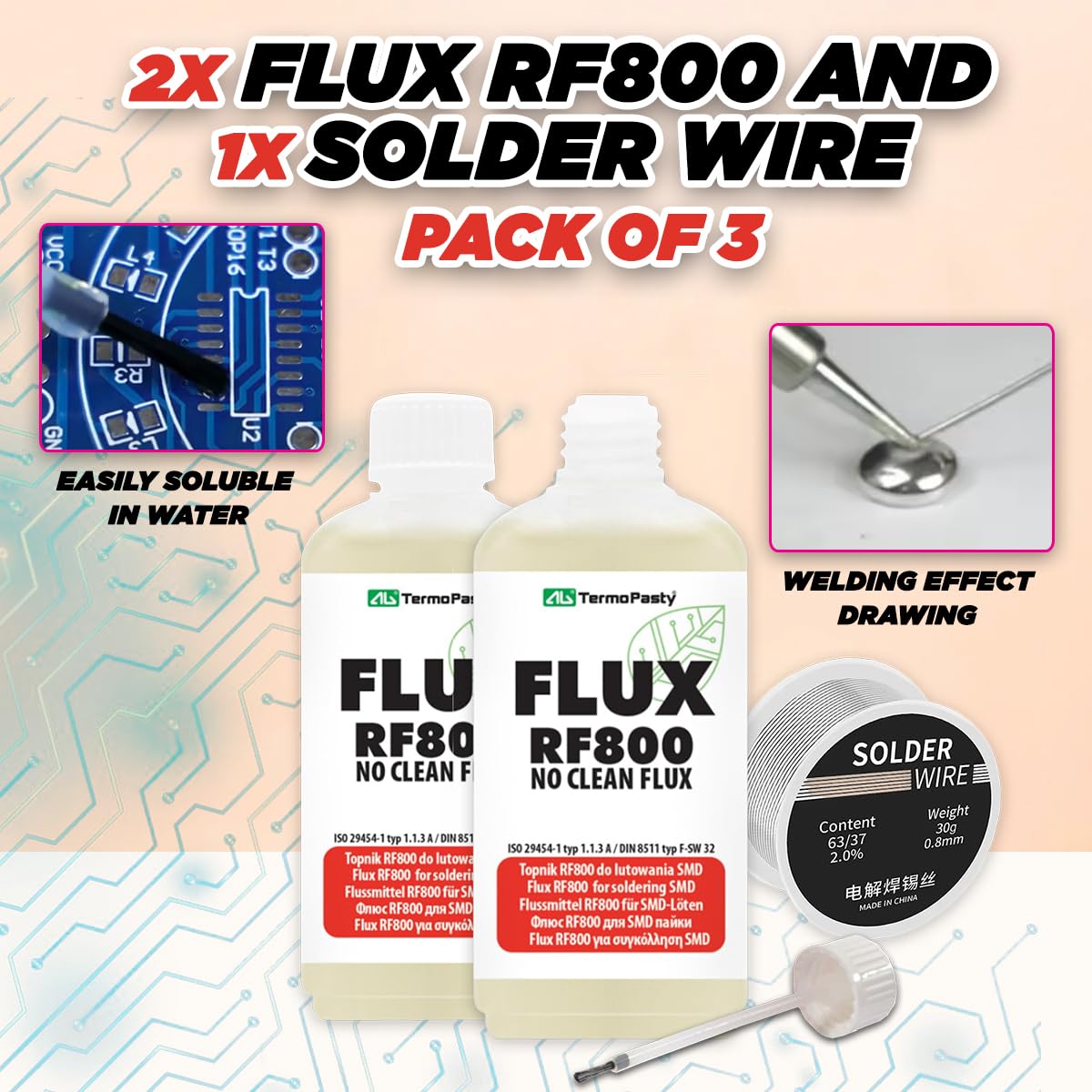 Flux Per Saldatura Elettronica 50ml - No Clean, SMD RMA, Per PCB Riparazioni - Foto 11