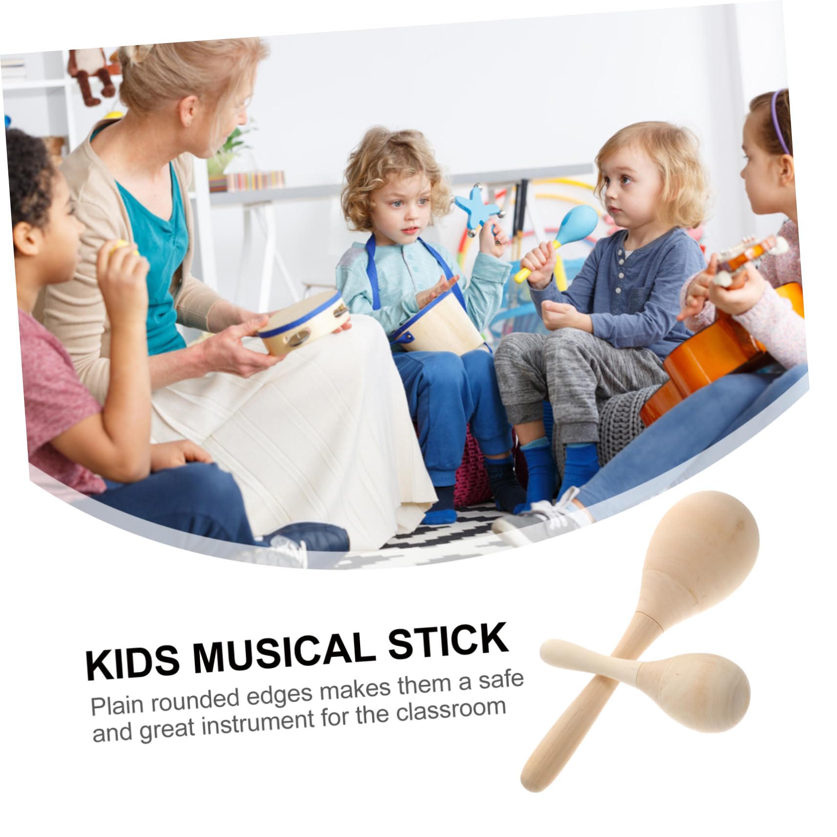 Abaodam Maracas in Legno Fai da Te 12 Pezzi, Giocattolo Musicale per Ragazzo Ragazza Piccoli, Dimensioni Compatte, Strumento Musicale per Feste, Facile da Colorare, per Casa, Scuola
