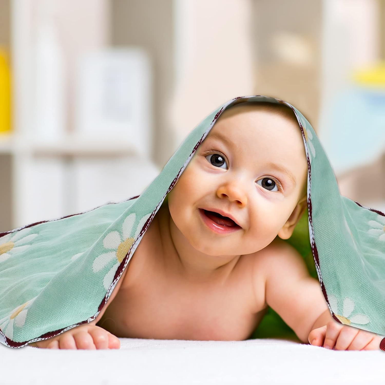 Newwiee 6 Pieces Muslin Baby Burp Cloths Infant Spit Up Thicken Burping Rags 6-Layer Absorbent Washcloths Soft Towel for Newborn Teething, 20 x 10 Inch (Fresh Color,Simple Style), SE-Newwiee-464907 : Baby