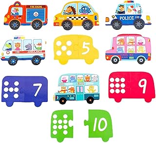 Number Puzzle | Match It Counting Number Floor Puzzle Self-Correcting Number & Learn to Count Puzzle | Preschool Educational Montessori Toys Fanghua