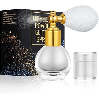 aoowu glitter spray glitter spray for face and body glitter hair spray make-up sparkle powder cosmetic shimmer highlighter powder glitter spray hair body for christmas rave party silver
