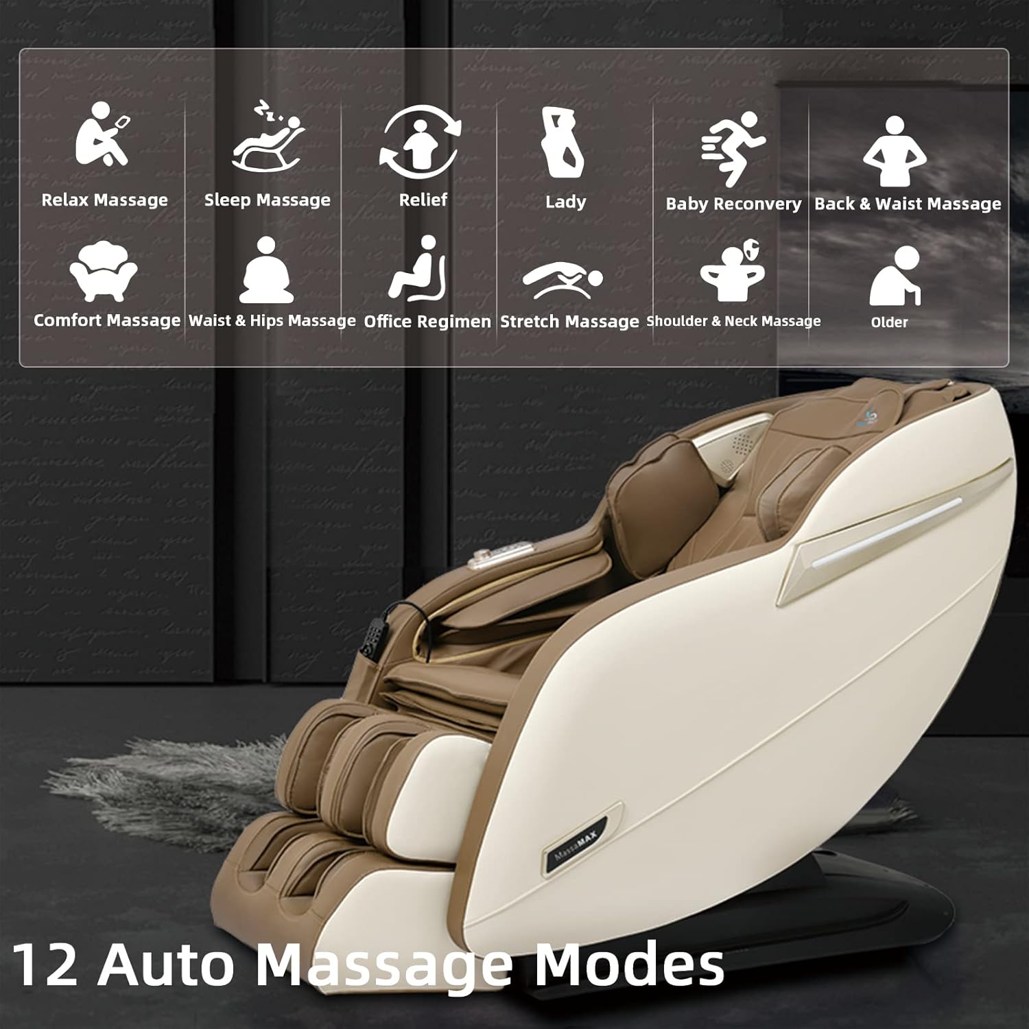 MassaMAX Full Body Massage Chair, Zero Gravity Recliner with Yoga Stretch, SL Track, Airbags, Heating, and Foot Massage : Beauty & Personal Care