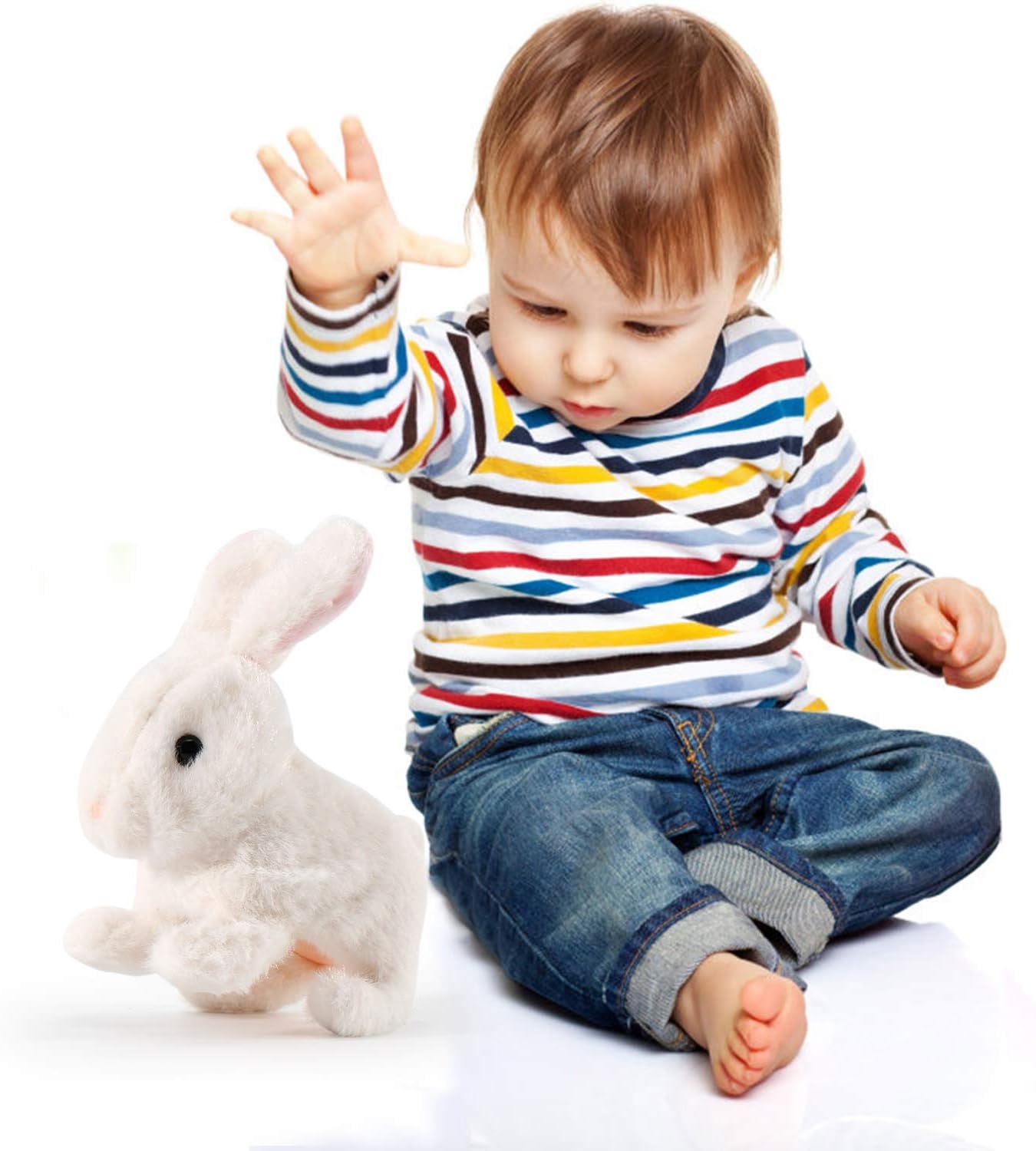 Liberty Imports Plush Bunny Rabbit Pet Electronic Toy - Walking, Hopping, Wiggle Ears, Twitch Nose, Sounds for Kids - Image 3
