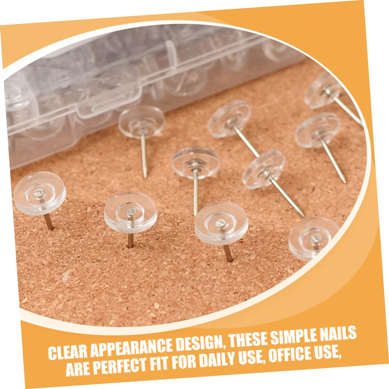 Tofficu 1000piezas Chinchetas Transparentes para Tablero De Anuncios Cajas Tacks Multiusos para Fijar Fotos Notas y Mapas Accesorios De Oficina Resistente y Duradero