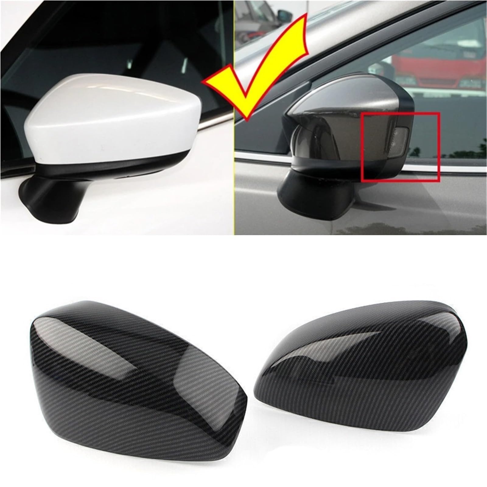 Rückspiegel Abdeckung Für Mazda 3 Für Axela 2014 2015 2016-2023 | Auto-Rückspiegel-Abdeckung Für Flügelkappe, Außentürgehäuse, Schalenverkleidung(20-23 year)