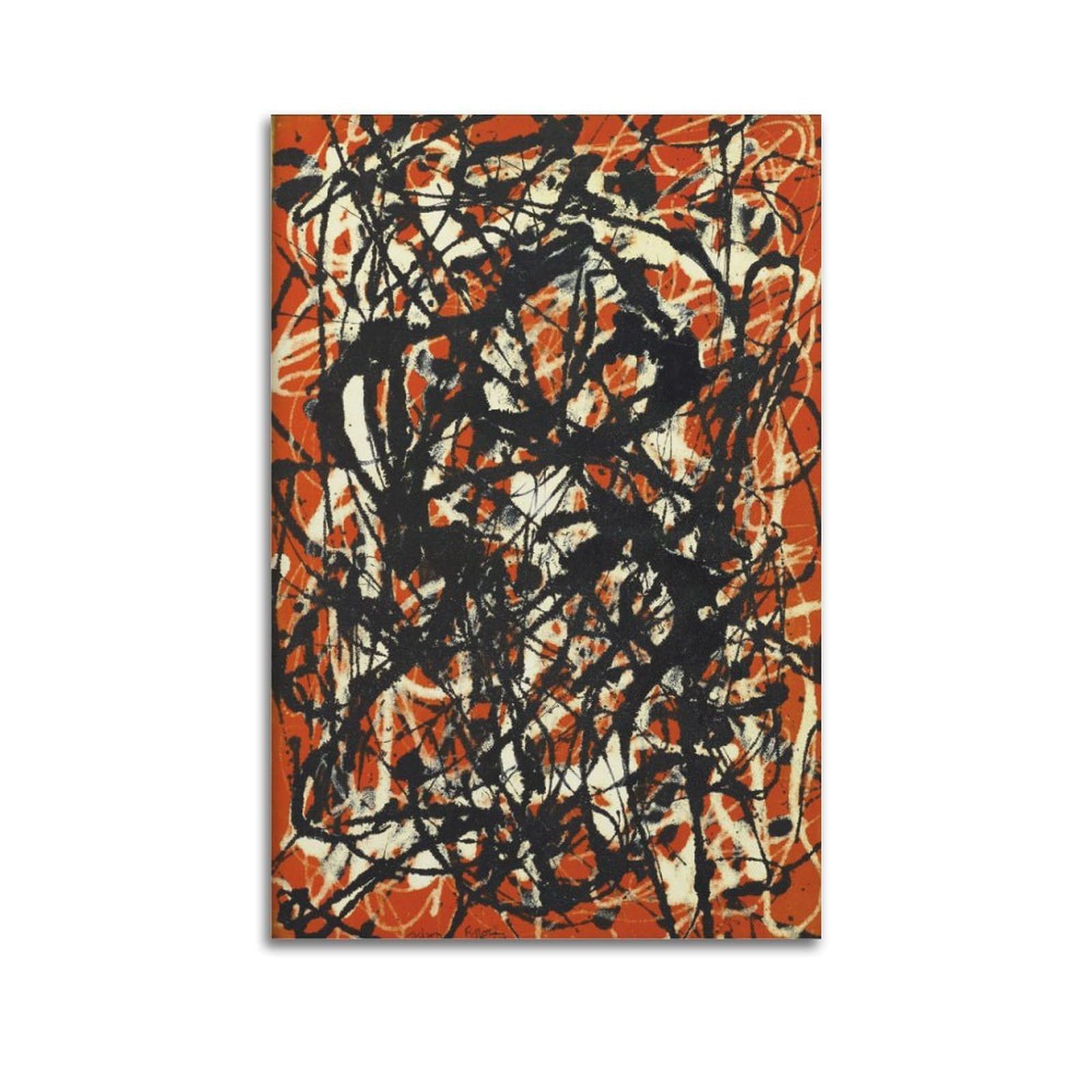 xiaoxiaoshen Jackson Pollock Abstract Red Canvas Poster Wall Art Prints Room Aesthetic Murals Bedroom And Living Decorations 24x36inch(60x90cm)