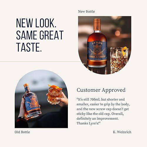 Miniatura 7 de Licores Premium Sin Alcohol de Malt Americano Lyre's, Móctails y Bebidas Sin Alcohol, Estilo Bourbon, 700mL (23.7 Fl Oz) *Nuevo* Botella con Tapa de