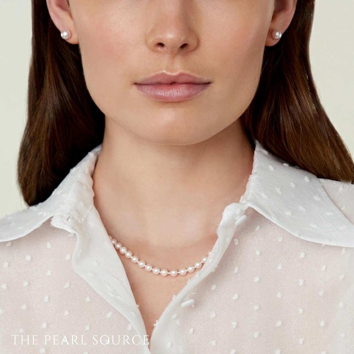 The Pearl Source 14K Gold 4-9mm AAA Quality Graduated Round White Freshwater Cultured Pearl Necklace for Women