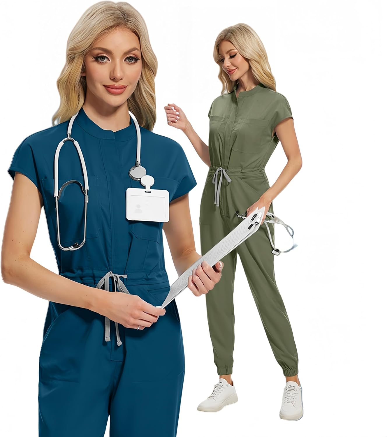 Surgical Jumpsuit with Zipper, Women's Medical Suit, Soft, Suitable for Doctors, Nurses, Workers