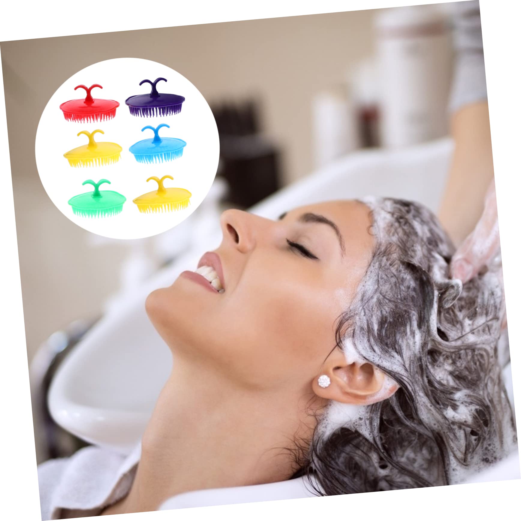 Veemoon Cepillos de Masaje Cabello y Cuero Cabelludo, Diseño Ergonómico de Plástico Ligero, 12 Piezas para Lavado y Cuidado en Peluquería y Viaje Color Aleatorio