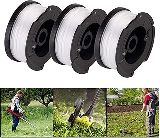 Abkendg Trimmer de chaîne de Ligne 3pcs Plastique Nylon Coupe-Herbes de Rechange Noir Coupe-Herbe Ligne Spool Set Eater Weed Haute qualité Edger Ligne Cordes Bobine de Remplacement (Color : Black)