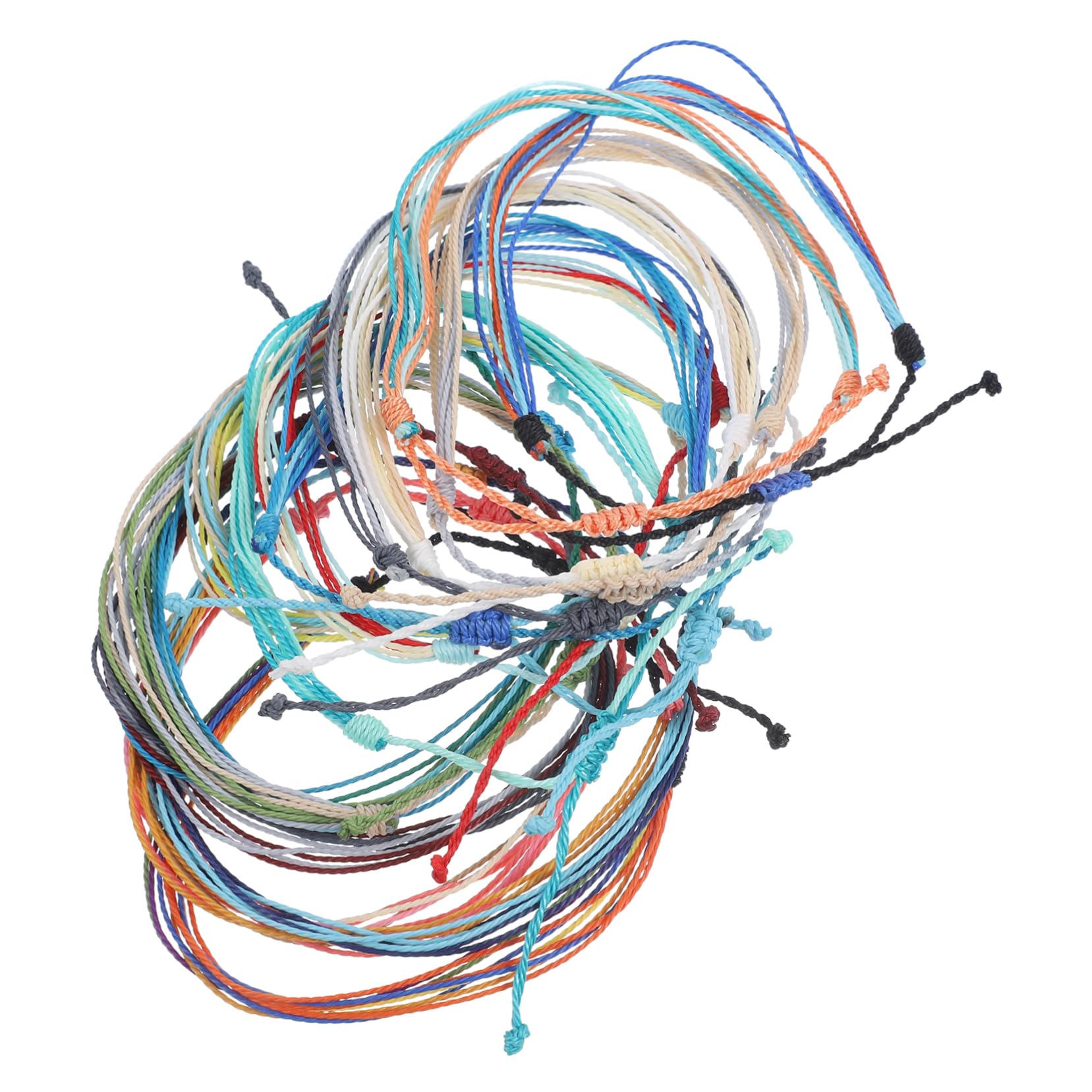 48piezas Tobilleras Ajustables De Pulseras Trenzadas Para Mujeres y Accesorios De Verano Impermeables Para Playa y Fiesta