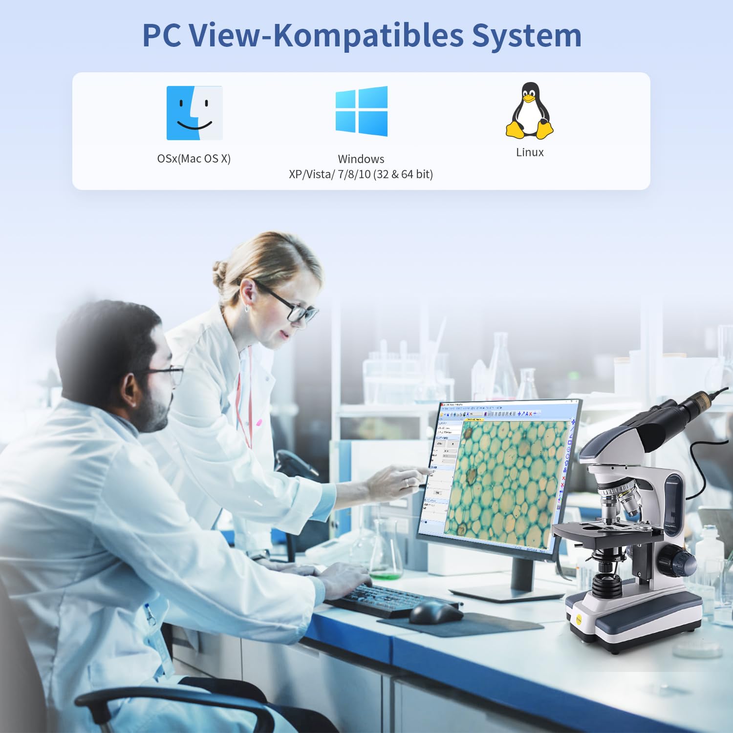 SWIFT EC5R Digitale 5,0-Megapixel-Mikroskop Kamera für Farbfotografie und Video, Okularhalterung, USB 2.0-Anschluss, Windows- und Mac-kompatibel