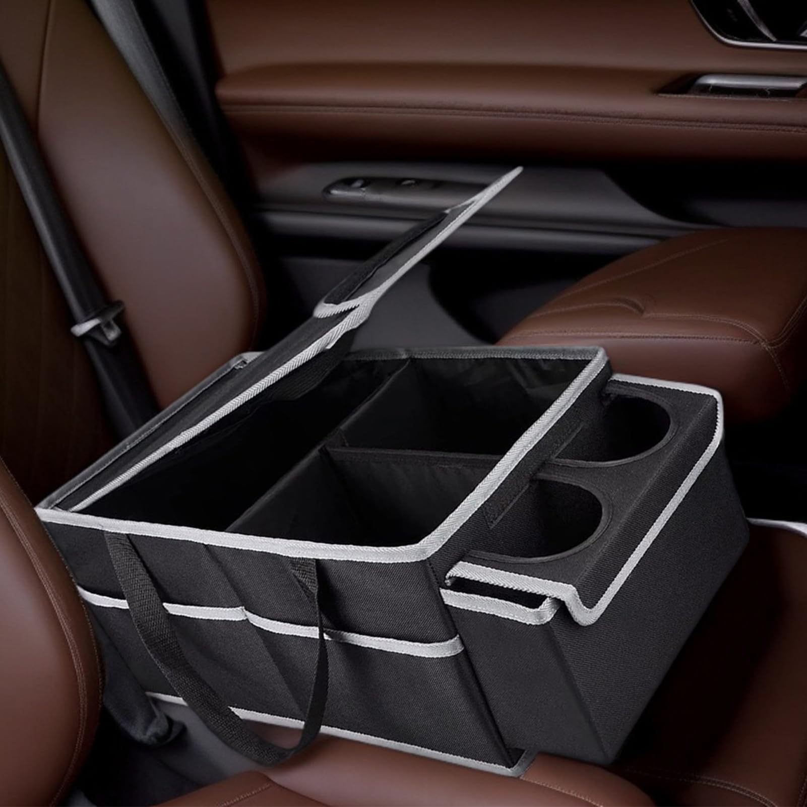 Organizer Da Sedile Passeggero Auto Molteplici Scomparti, Portabicchiere | Organizer Per Bagagliaio Auto Design Pieghevole Per Bagagliaio, Camion, Campeggio, Viaggio, Carico, Attrezzi, Interni