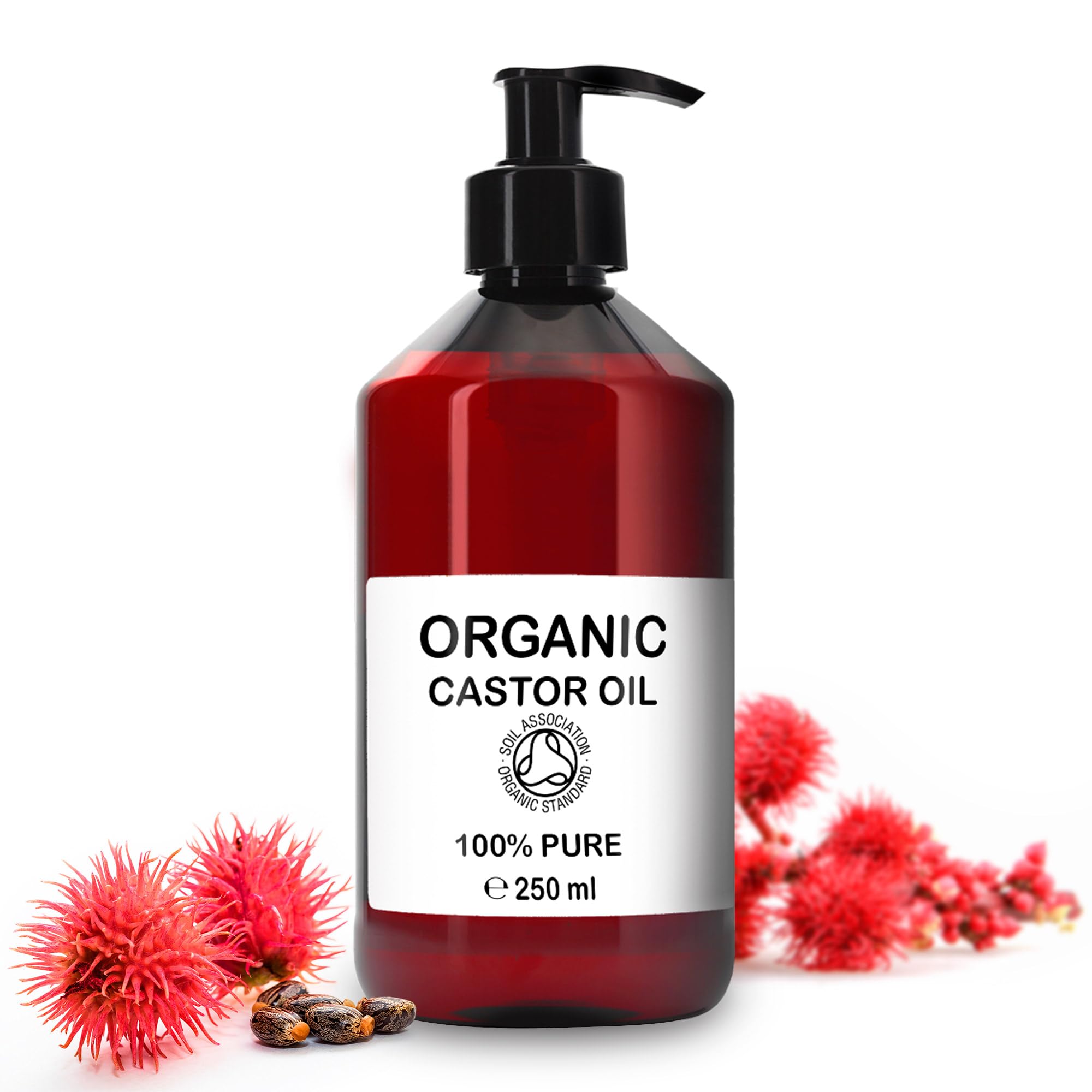 Aceite de Ricino Bio 100% Puro | Serum Contorno de Ojos | Reparador de Cabello, Barba y Pestañas | Hidratante de Piel | Fortalecedor de Uñas y Cutículas 250 ml