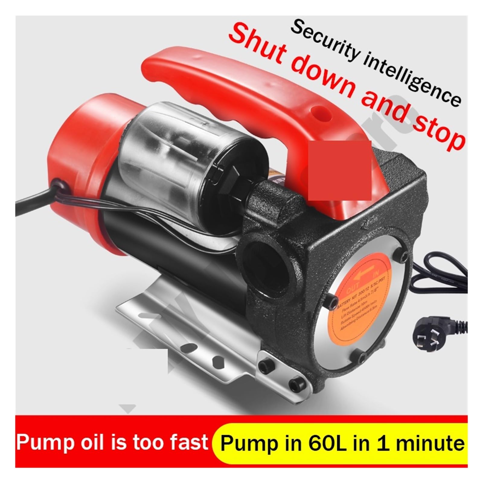 Pompa elettrica di trasferimento carburante 12V/24V/220, 12GPM Comodo distributore di carburante Start-stop automatico for/cherosene/olio per olio per trasformatori diesel-cherosene(Set meal 4)