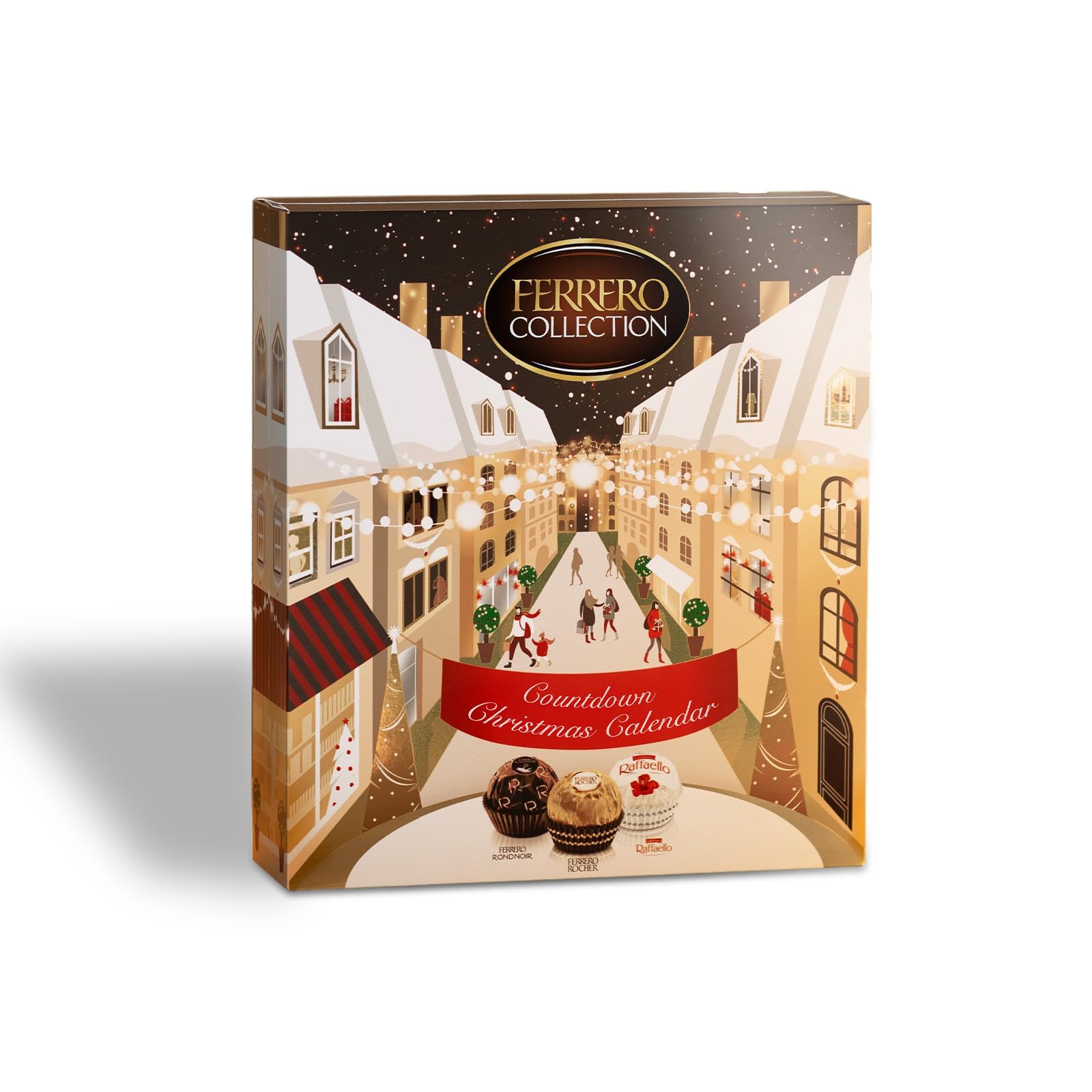 Ferrero Collection Premium Christmas Chocolate Advent Calendar 2024, Includes Rocher, Raffaello and Rondnoir Pralines, Box of 24 Speciality Chocolates (259g)
