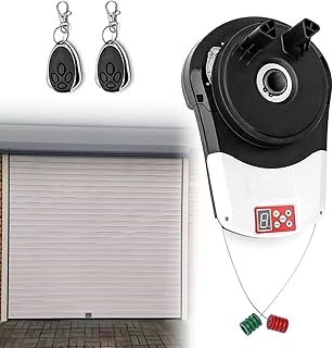 800N Force Automatischer Roll-Up-Garagentoröffner,Elektrisches Garagen-Rolltor – Integrierter Motor, Rolltoröffner mit 2 Fernbedienungen für Garagen, landw. Betriebe & Boutiquen