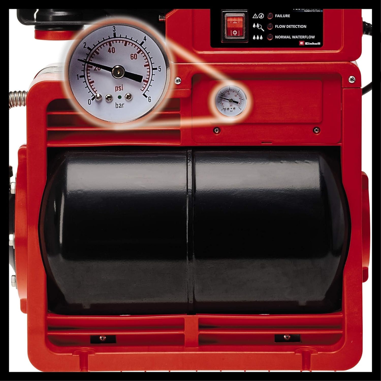 Einhell Hauswasserwerk GE-WW 1246 N FS (1.200 Watt, 4600 L/h max. Fördermenge, Flow-Sensor inkl. LED-Anzeige, Schmutz-/Saug-/ Wasserfüllanzeige, Frostschutz, Trockenlaufsicherung, 20 l Tank)