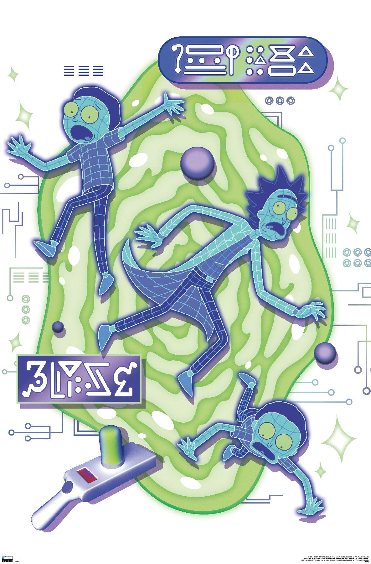 Trends International Rick and Morty - Portal Vaporick Wall Poster, 22.4L x 14.7W, Premium Unframed Version