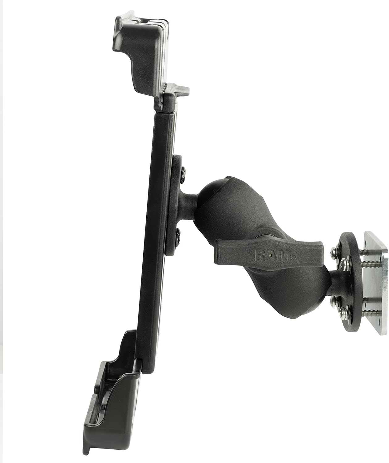 RAM MOUNTS Drill-Down Dashboard Tablet Mount with Backing Plate, Tab-Tite Holder for 9"-10.5" Tablets with Case, C Size 1.5" Ball Arm for Vehicle & Workstation RAM-101B2-TAB20U