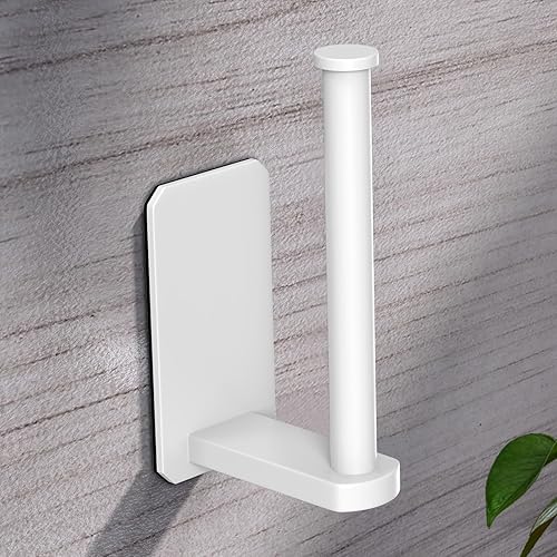 Miniatura 3 de VAEHOLD Soporte de papel higiénico autoadhesivo para cocina, baño, soporte para rollo de inodoro, sin perforaciones, para baño, se pega en la pared,