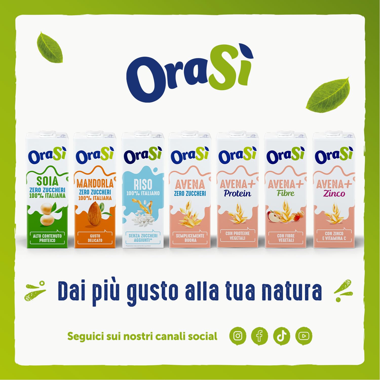 OraSì Bevanda di mandorla zero zuccheri (1 litro, 12 unità) - Alternativa vegetale al latte con mandorle italiane - Senza lattosio e glutine - Naturale e leggera - Per ricette vegane, dolci e salate