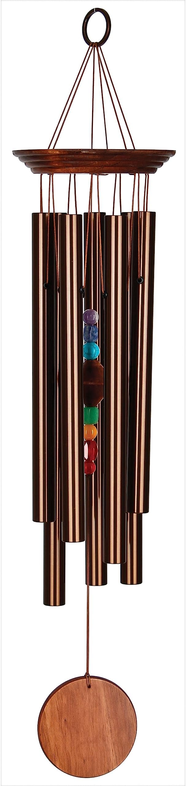 Woodstock Chimes Signature Collection, Woodstock Chakra Chime, Large (24'') Bronze, Eastern Energies Wind Chimes for Outdoor, Patio, Home or Garden Décor (CC7LBR)