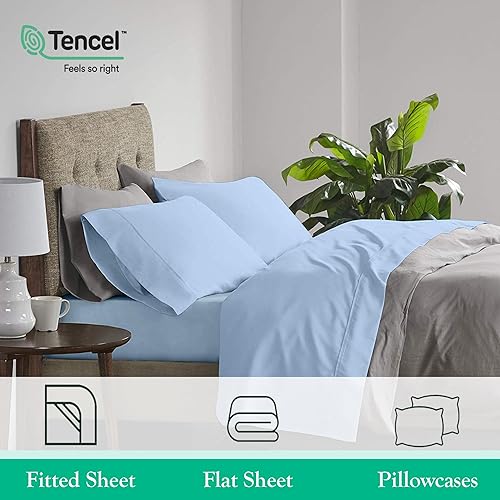 Miniatura 4 de Tencel Split Cal King - Juego de sábanas para cama ajustable, 100% eucalipto, Tencel Lyocell - Sábanas divididas de 5 piezas para camas ajustables