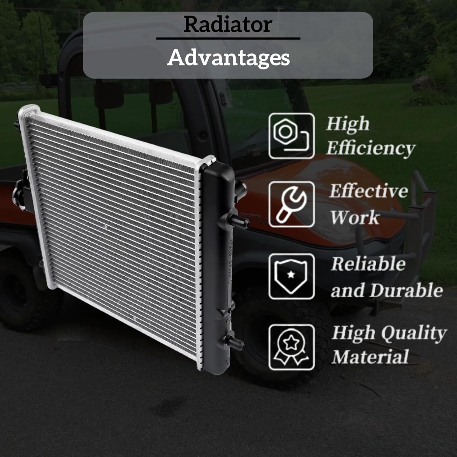 Radiator Compatible with Kubota RTV1100 RTV1100CRX RTV1100CR RTV1100CR9 RTV1100CW RTV1100CWX RTV1100CW9 RTV1140 RTV1140CPXR RTV1140CPX Mixizap