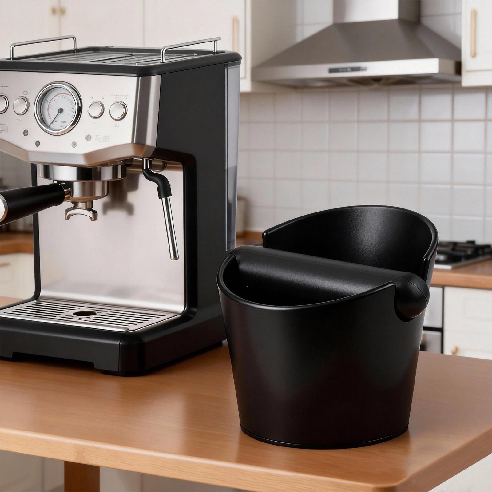 Caja De Golpeteo Del Portafiltro, Base De Goma Antideslizante, Barra De Golpeteo Extraíble Para Una Limpieza Fácil Y Accesorios Específicos Para Baristas Para Recolectar Y Reciclar Los Posos De Café