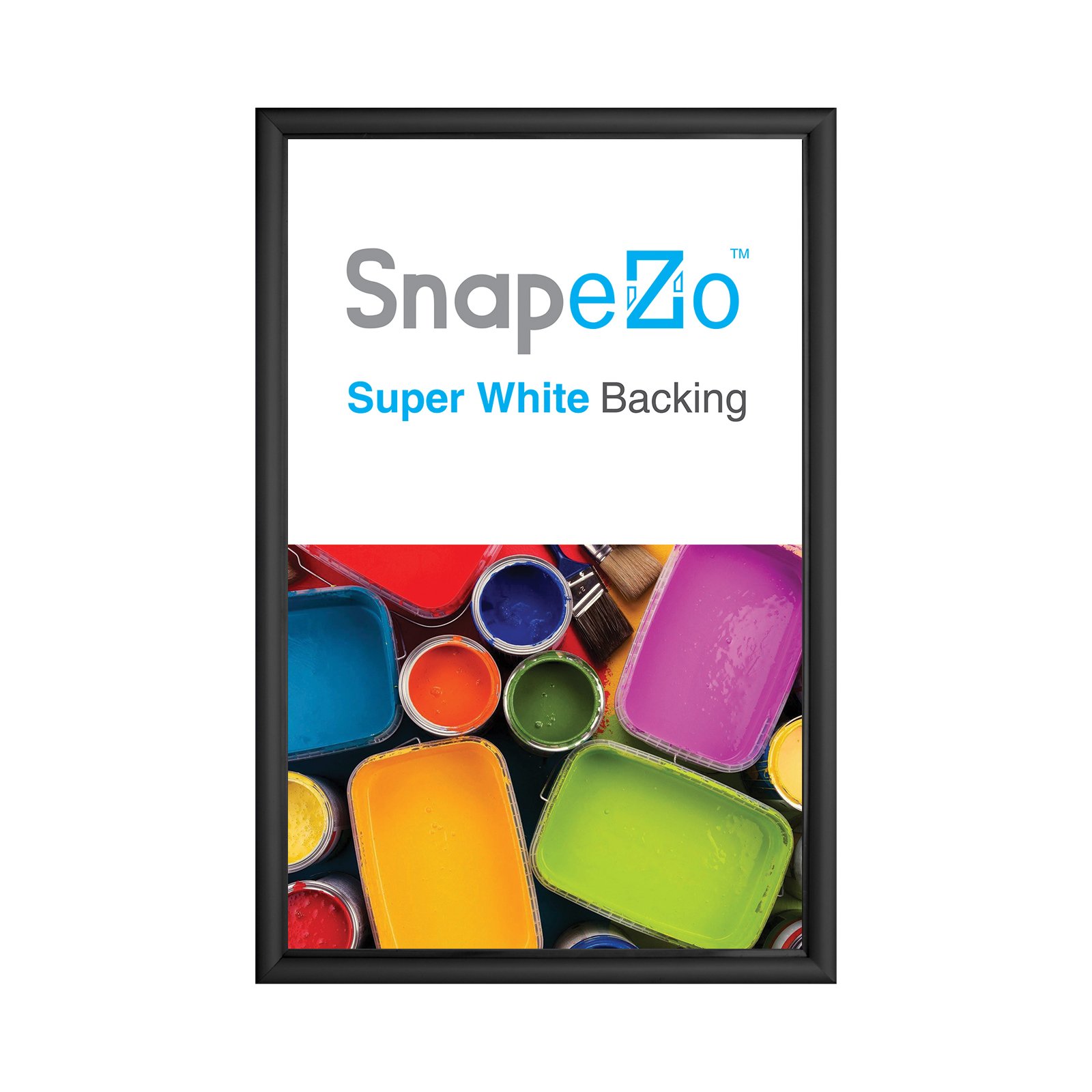 SnapeZo Poster Frame 8x24 Inches, Black 1 Inch Aluminum Profile, Front-Loading Snap Frame, Wall Mounting, Sleek Series