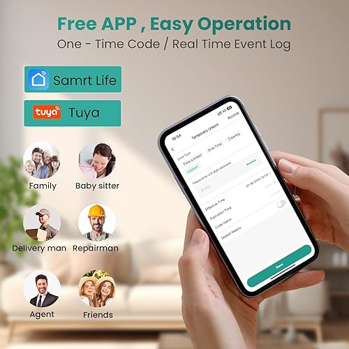 Miniatura 3 de Cerradura inteligente, cerradura de puerta de entrada sin llave 4 en 1 para puerta delantera, cerradura de puerta digital con teclado, cerrojo