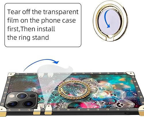 Miniatura 4 de nancheng Funda cuadrada para iPhone 12 Pro Max (6.7 pulgadas), linda funda protectora a prueba de golpes para niñas y mujeres, diseño de flores