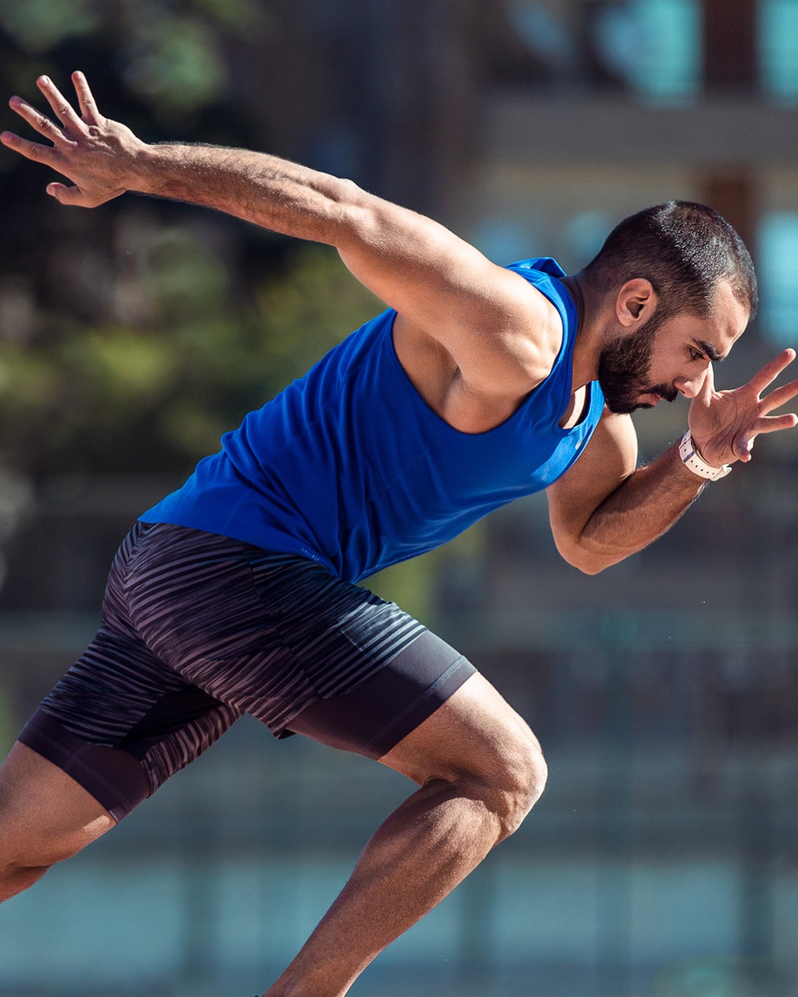 Runhit Camiseta de compresión sin mangas para hombre, atlética, capa base