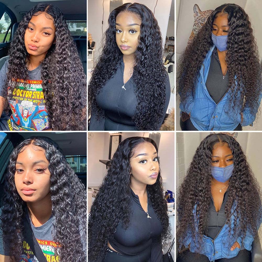 Human Hair Bundles Deep Wave Bundles Hair 24 26 28 inch 8A Grade Unprocessed Brazilian Virgin Hair Extensions for Black Women Deep Wave Human Hair Bundles