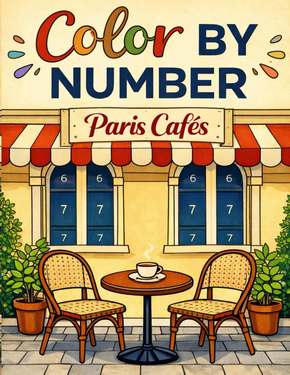 Cafés Color by Number: A Relaxing Adult Coloring Book with Cozy Café Scenes